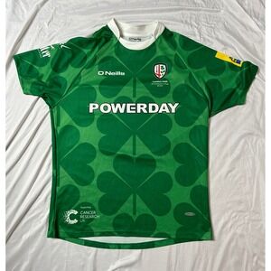 O'Neills London Irish St Patrick's Day 2016 Rugby Jersey Green Mens 2XL Koolite